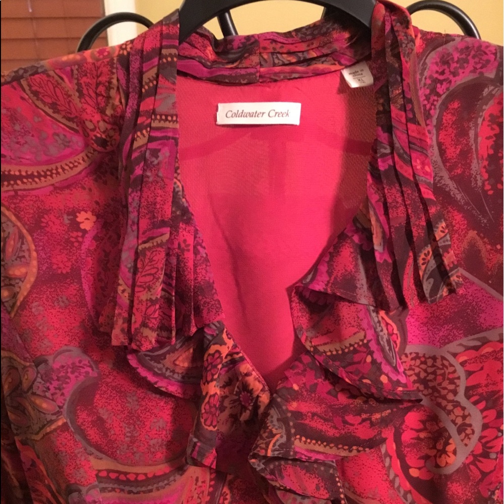 Coldwater Creek vivid paisley blouse